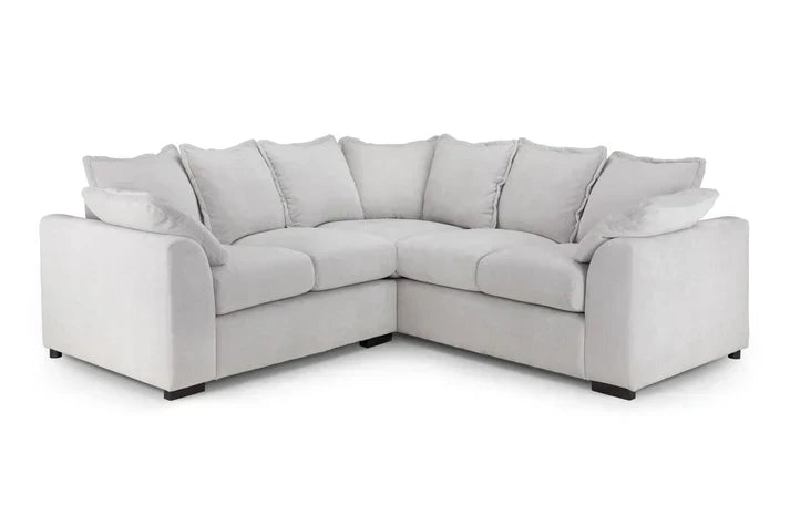 2C2 CREAM PLUSH VELVET LARGE CORNER SOFA