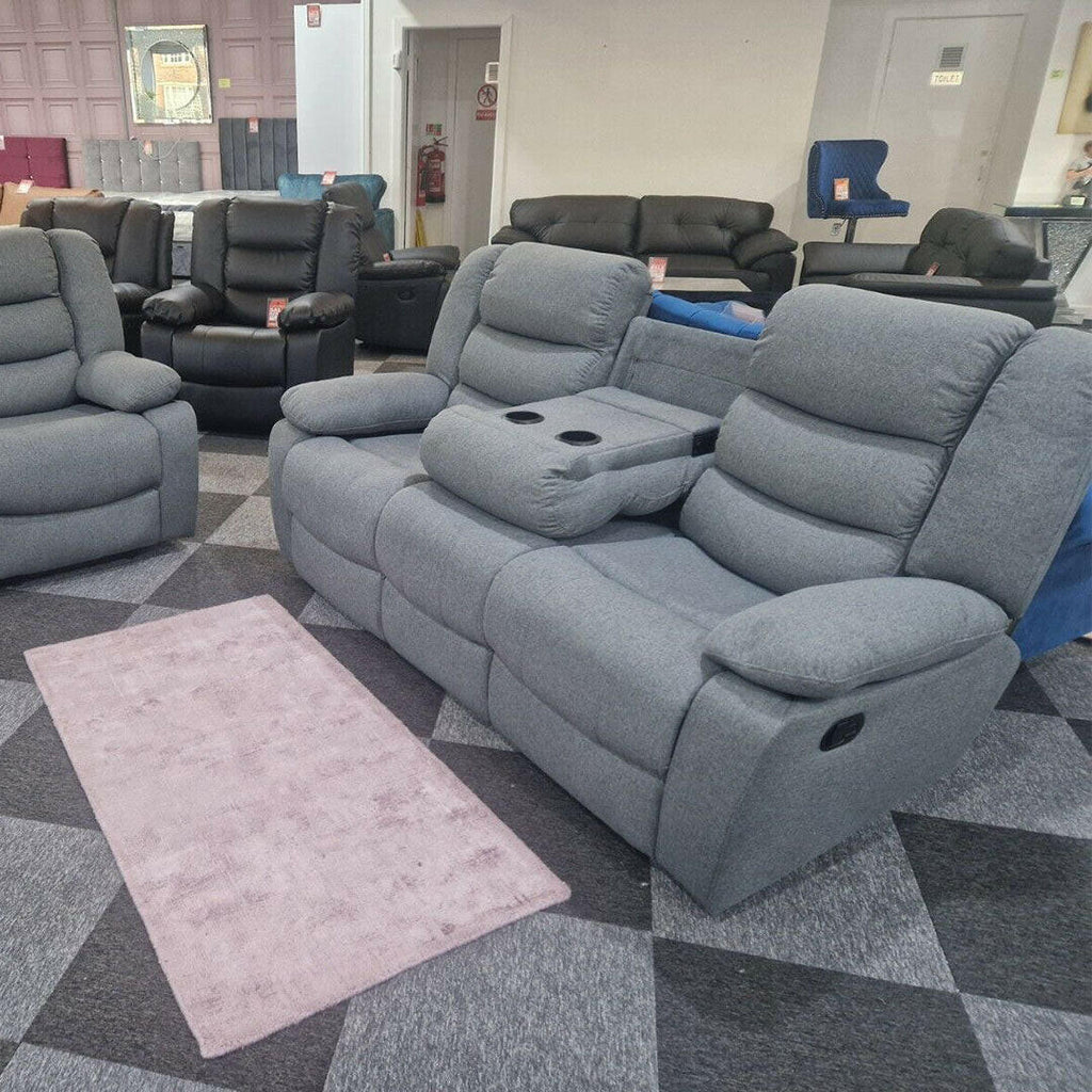 ROMA FABRIC SOFA 3+2 SEATER GREY