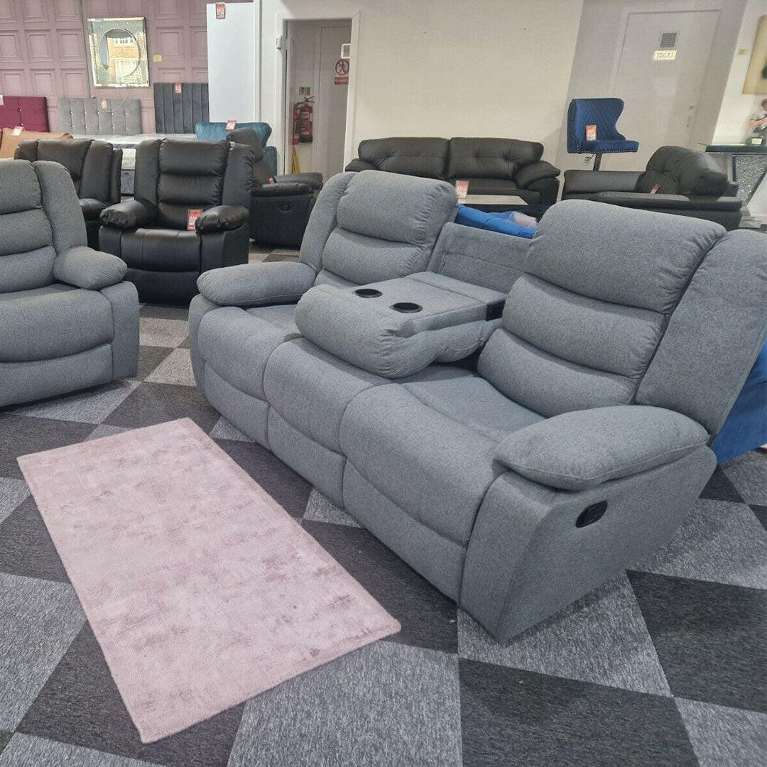 ROMA FABRIC SOFA 3+2 SEATER GREY