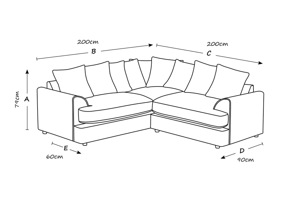 2C2 BEIGE JUMBO CORD LARGE CORNER SOFA