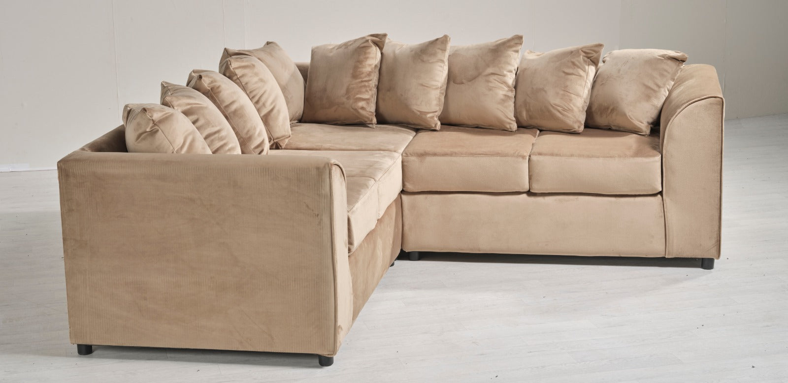 2C2 MINK CRUSH VELVET LARGE CORNER SOFA