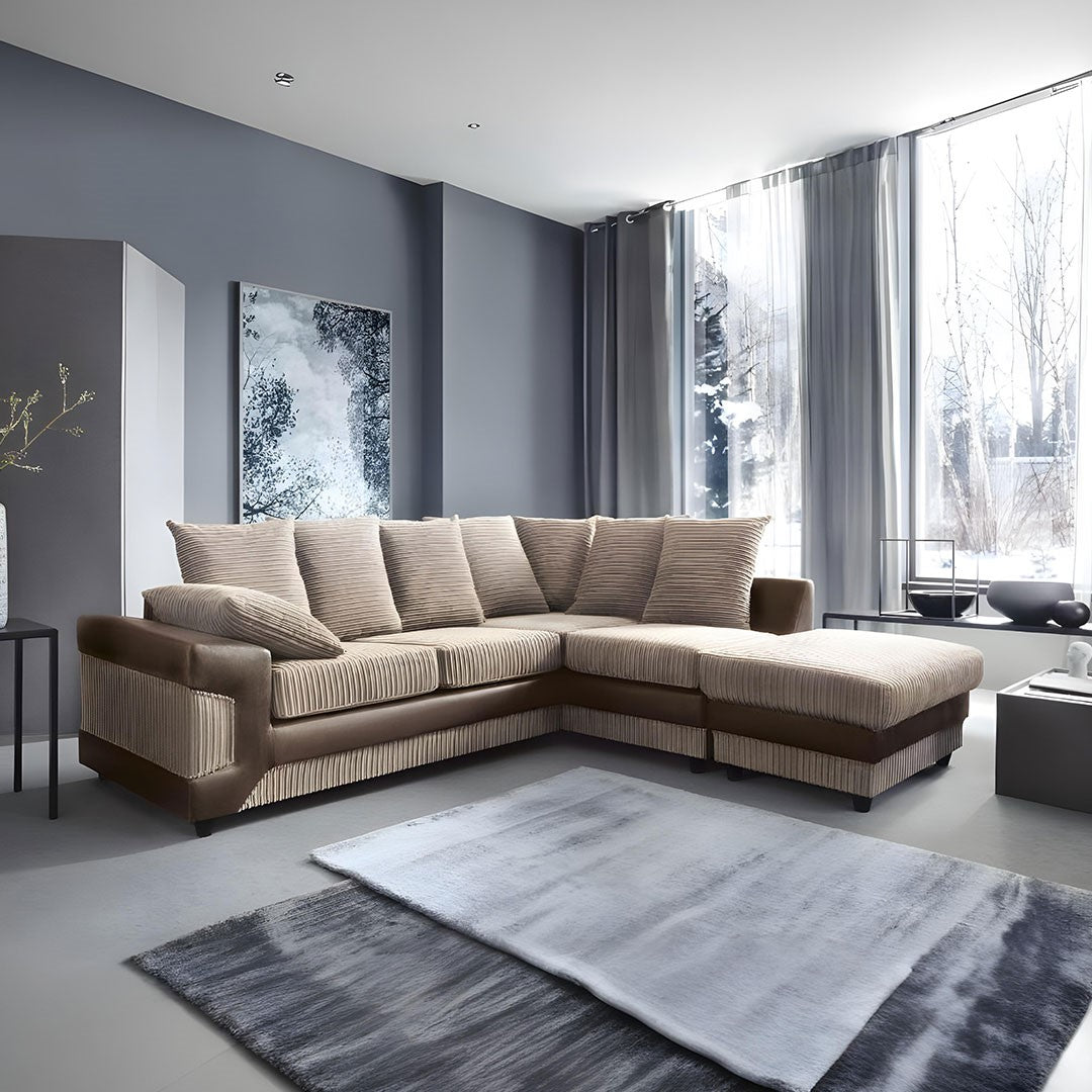 DINO CORNER SOFA BEIGE AND BROWN
