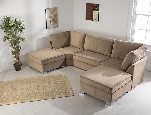 LARGE BISHOP U-SHAPE SOFA – SPACIOUS LUXURY WITH REMOVABLE STOOLS!