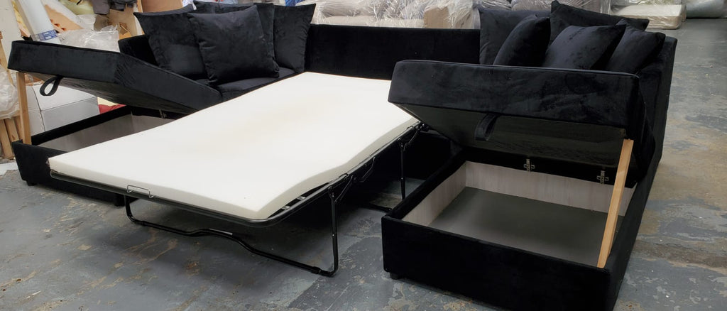 LARGE BISHOP U-SHAPE SOFA – SPACIOUS LUXURY WITH REMOVABLE STOOLS!