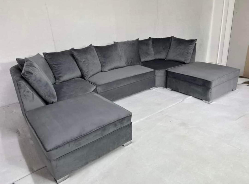 LARGE BISHOP U-SHAPE SOFA – SPACIOUS LUXURY WITH REMOVABLE STOOLS!