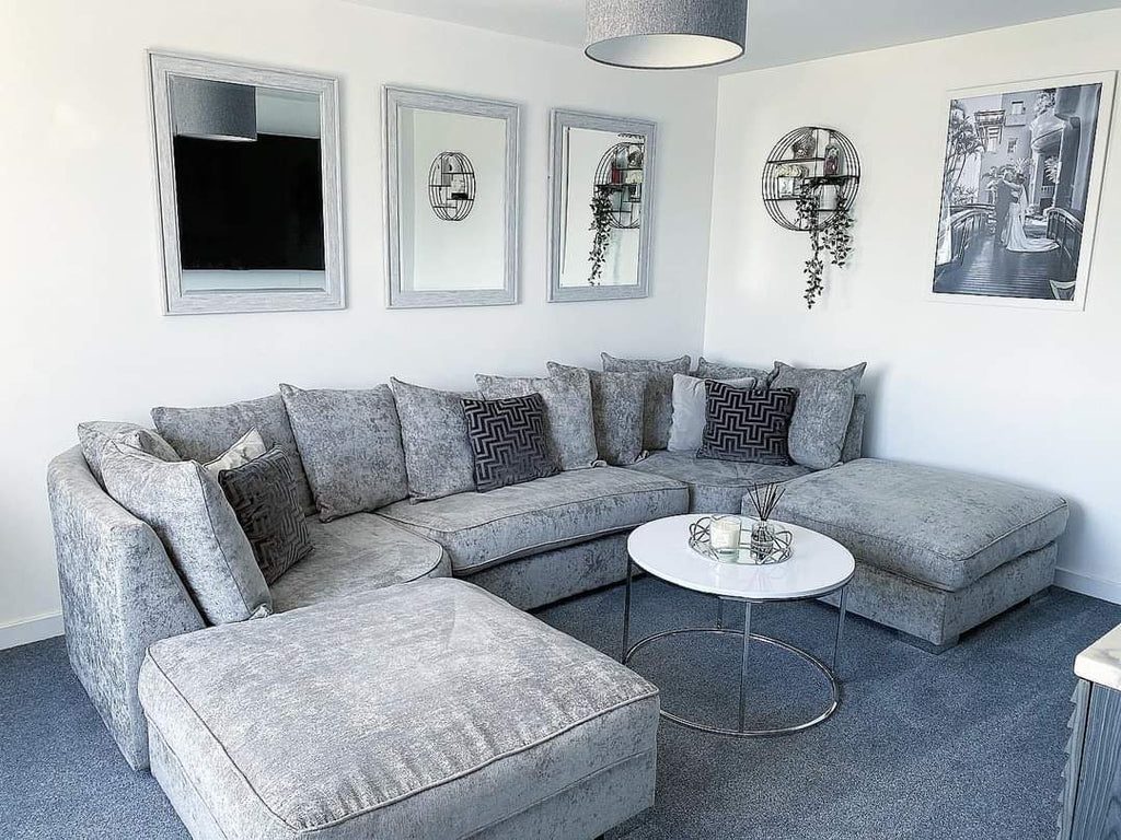 LARGE BISHOP U-SHAPE SOFA – SPACIOUS LUXURY WITH REMOVABLE STOOLS!