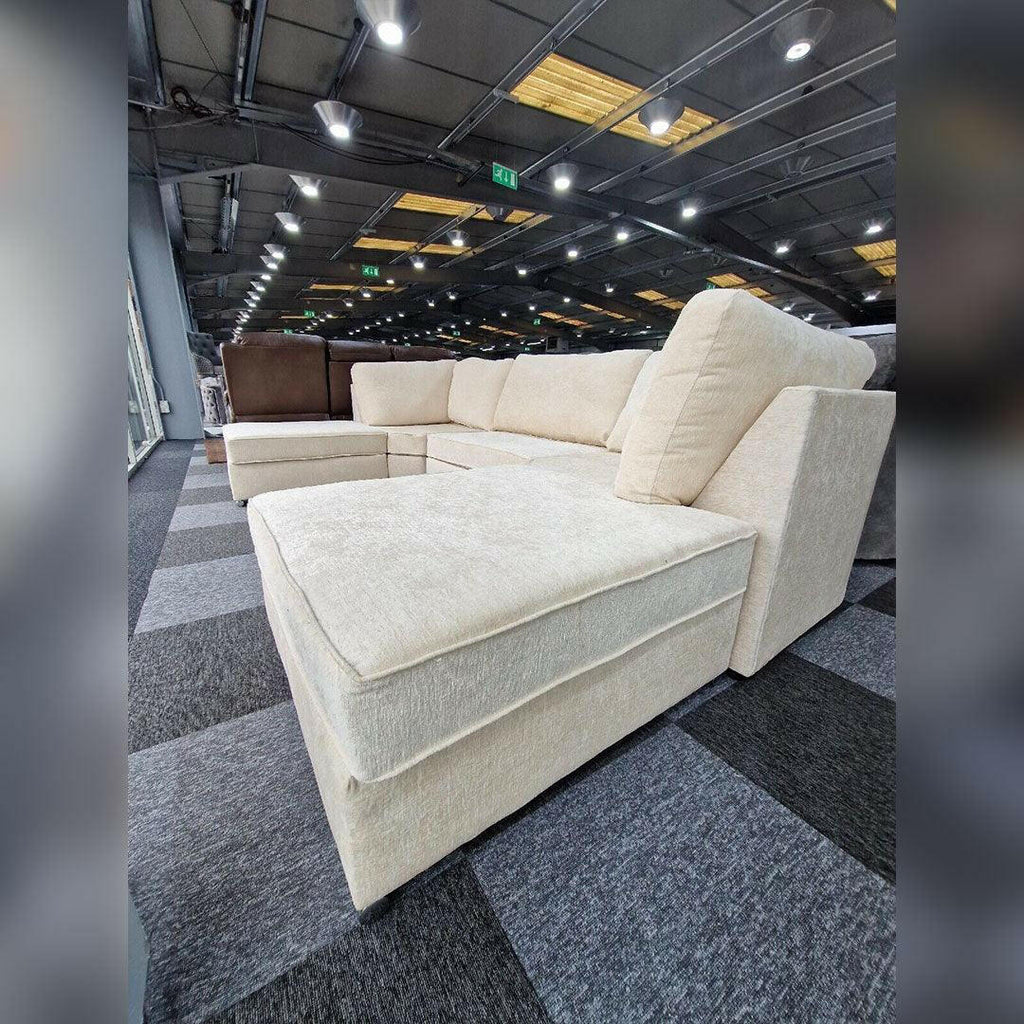 BISHOP U SHAPE SOFA HIGH BACK IN BLACK AND CREAM COLOUR