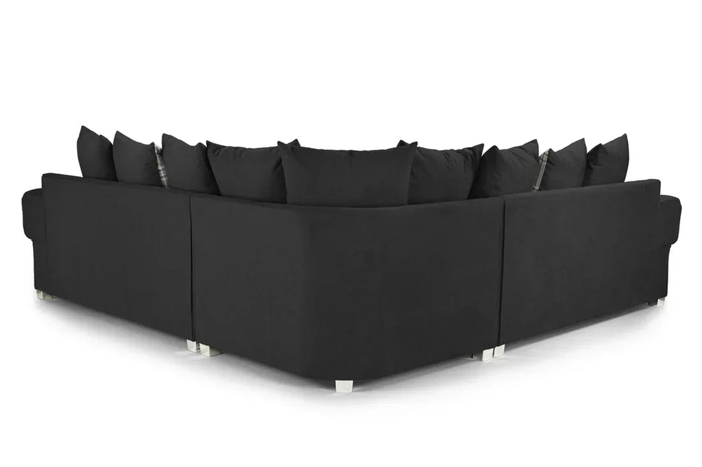 MODERN VERONA CHESTER FIELDS 5 SEATER LUXURIOUS FABRIC SOFA