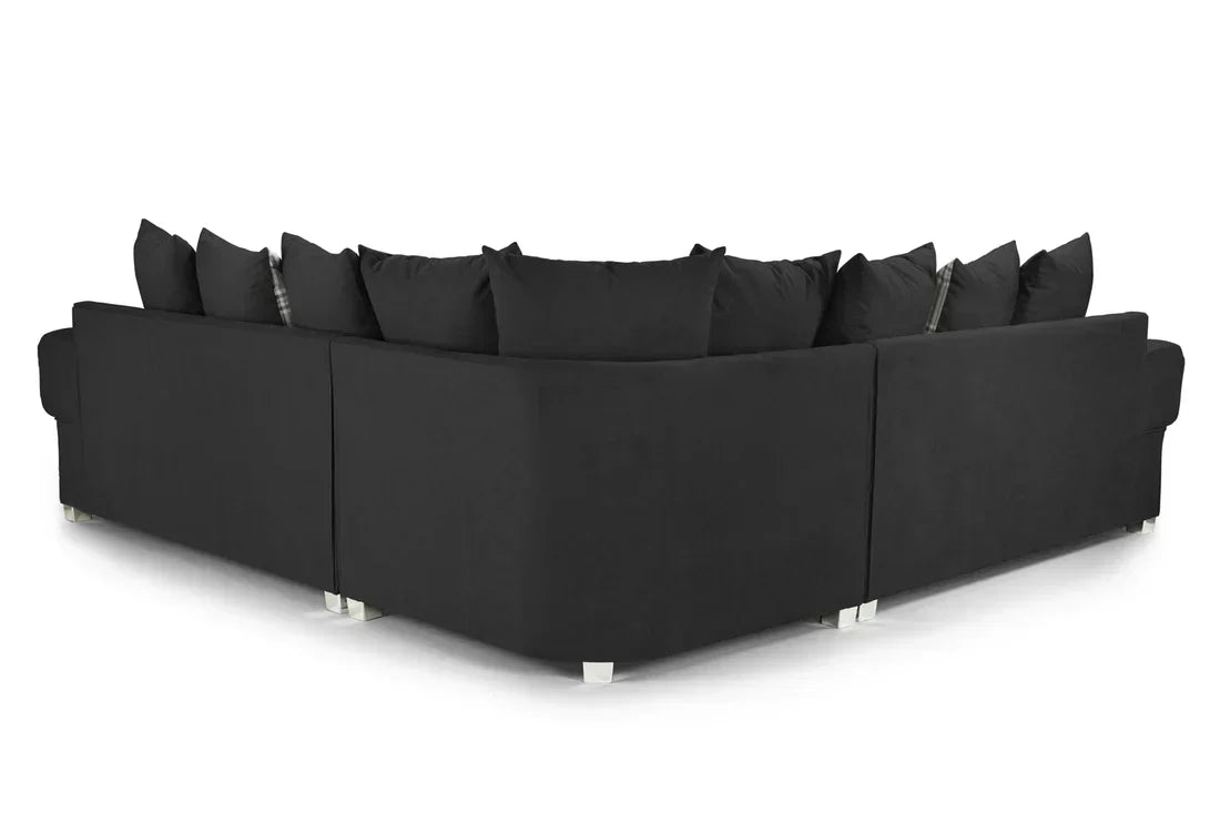 MODERN VERONA CHESTER FIELDS 5 SEATER LUXURIOUS FABRIC SOFA