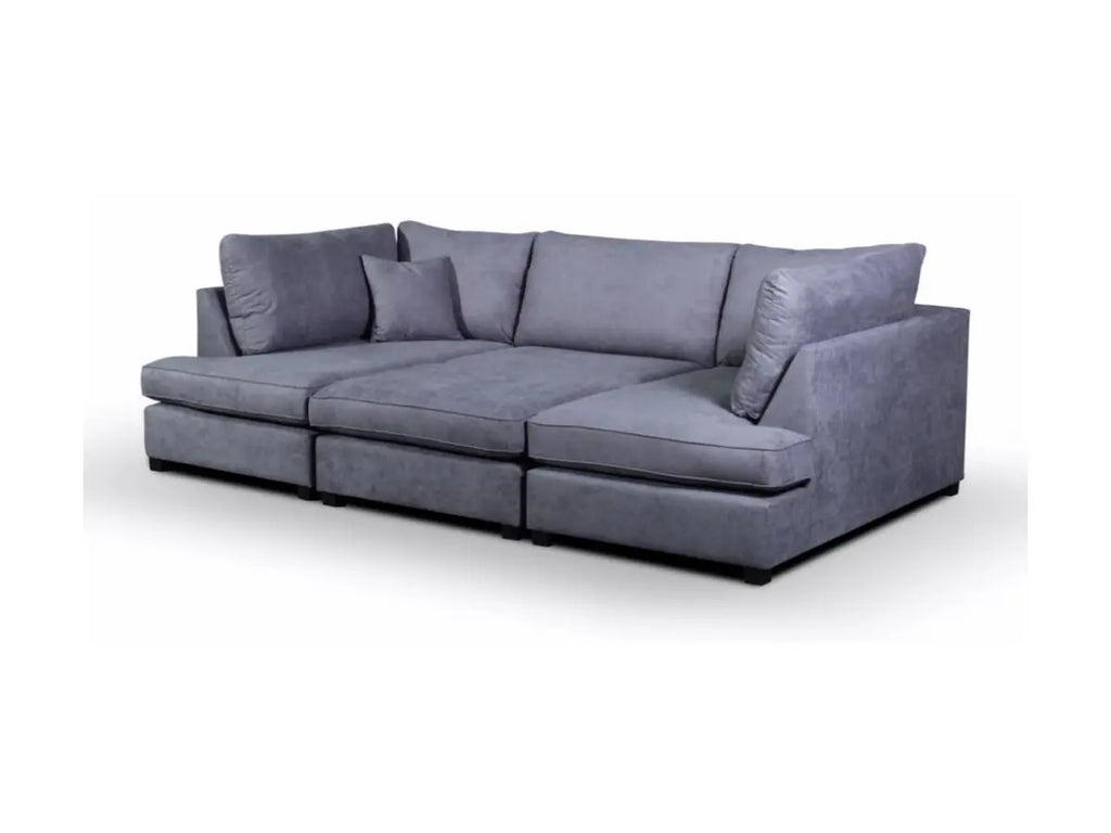 Furnish UK grey U shape sofa designed as a comfortable cinema sectional sofa UK with plush cushions