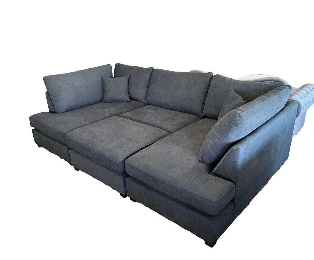 Furnish UK gray U shape sofa designed as a comfortable cinema sectional sofa UK for living rooms