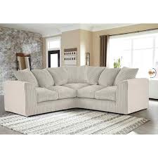 Dylan jumbo large corner sofa with armrests in beige fabric placed in modern living room