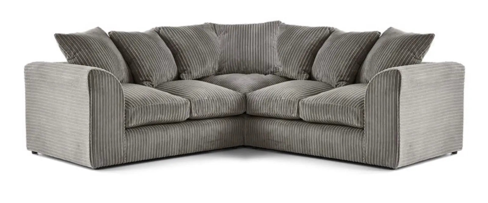 Dylan jumbo large corner sofa with armrests in gray corduroy fabric from Furnish UK
