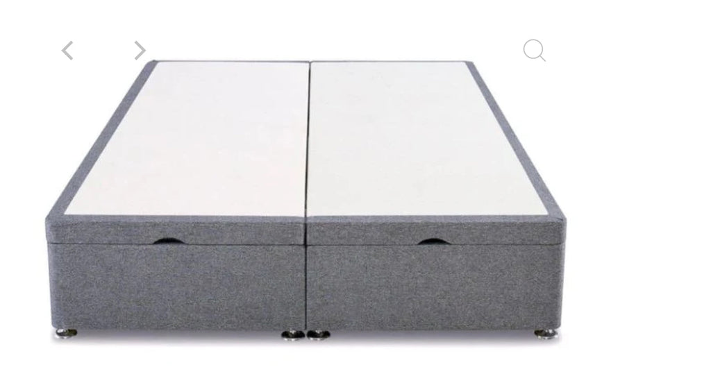 Furnish UK grey ottoman divan bed with storage featuring split base and sturdy legs