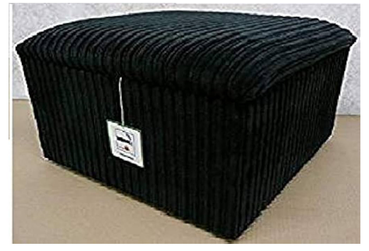 Black DYLAN cord sofa for living room ottoman with soft ribbed cord fabric from Furnish UK