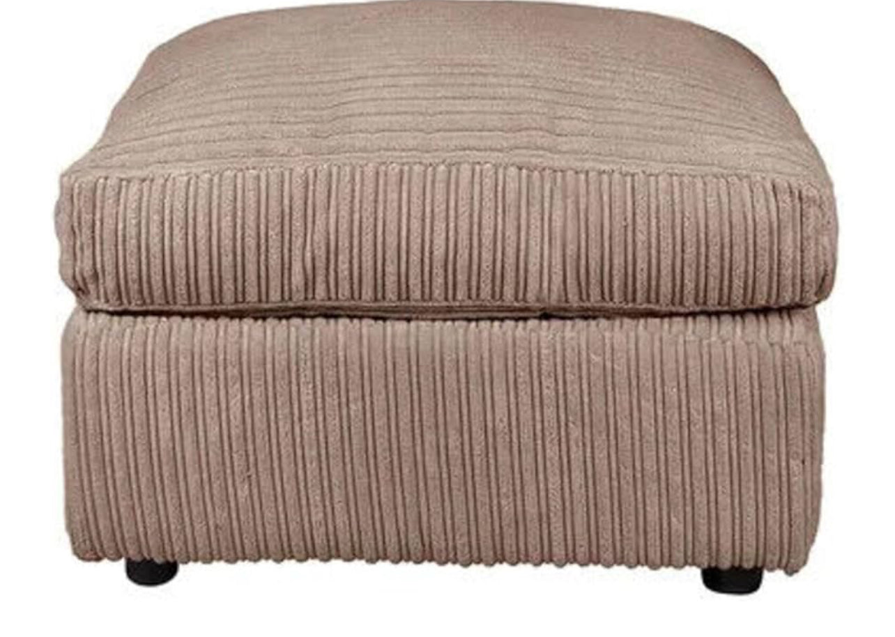 Furnish UK DYLAN cord sofa for living room beige cord 3 plus 2 seat cushion ottoman
