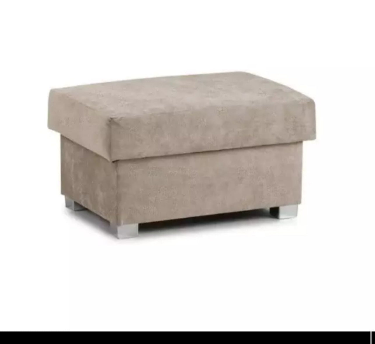 Beige ottoman footstool complement for Furnish UK Verona corner sofa with soft fabric upholstery