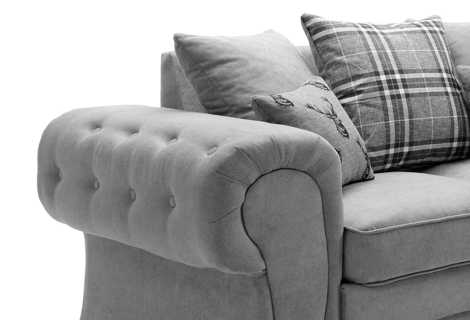 MODERN VERONA CHESTER FIELDS 5 SEATER LUXURIOUS FABRIC SOFA